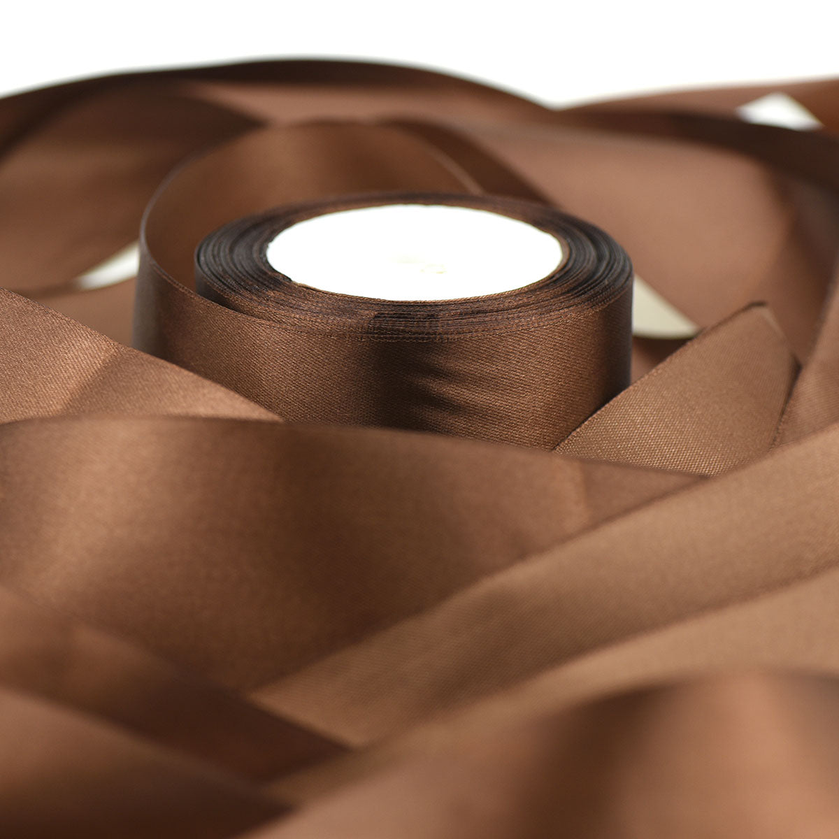 50mm Chocolate Single Sided Satin Ribbon