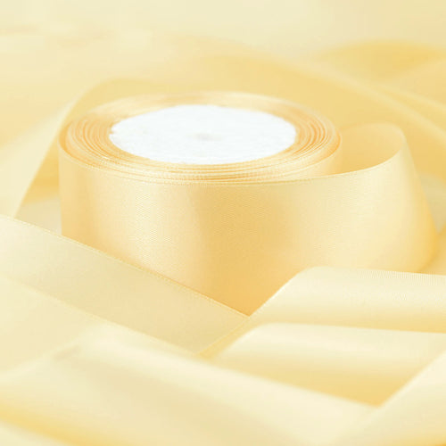 40mm Lemon Chiffon Single Sided Satin Ribbon