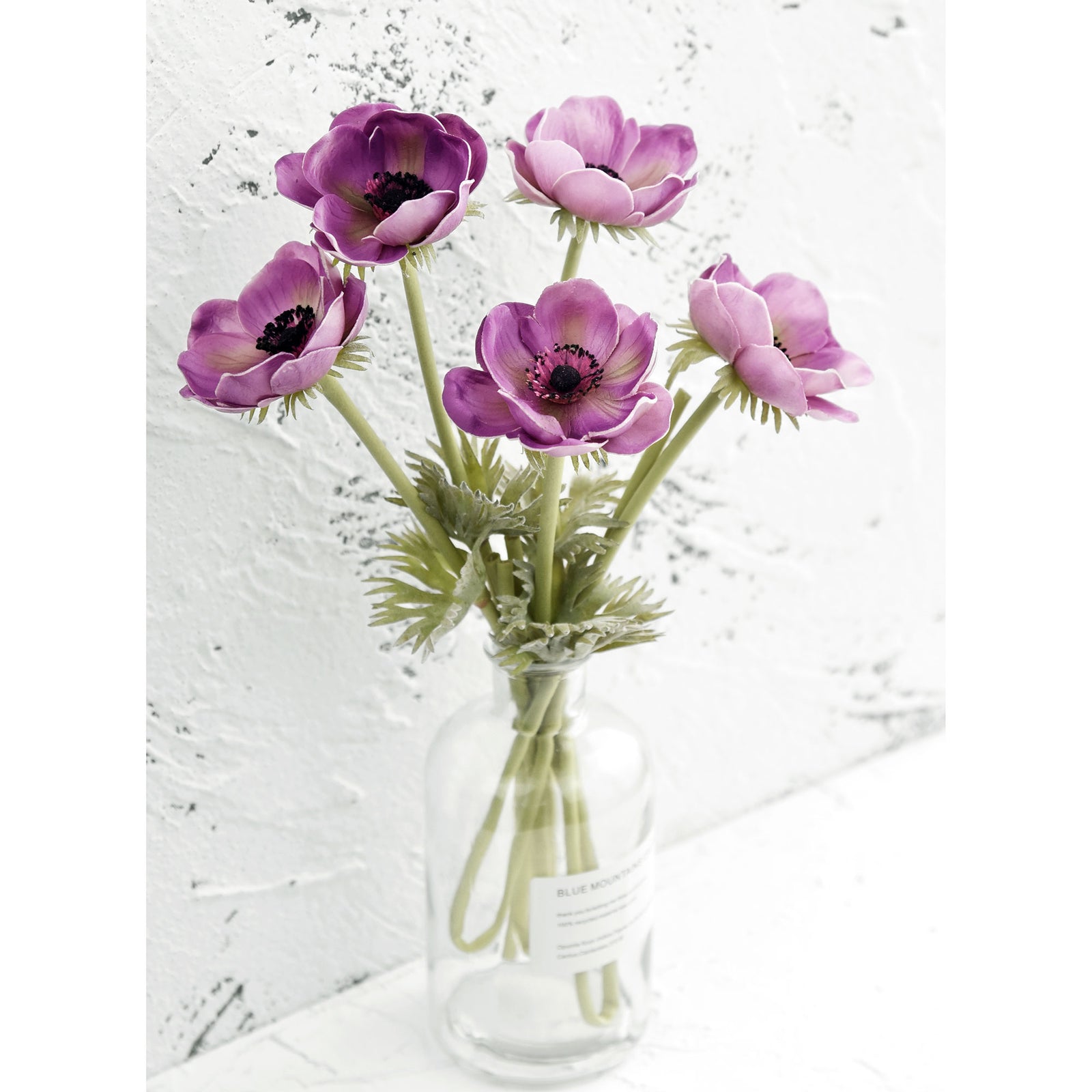 5 Long Stems (Light Purple) Anemone ‘Real Touch’ Artificial Flower