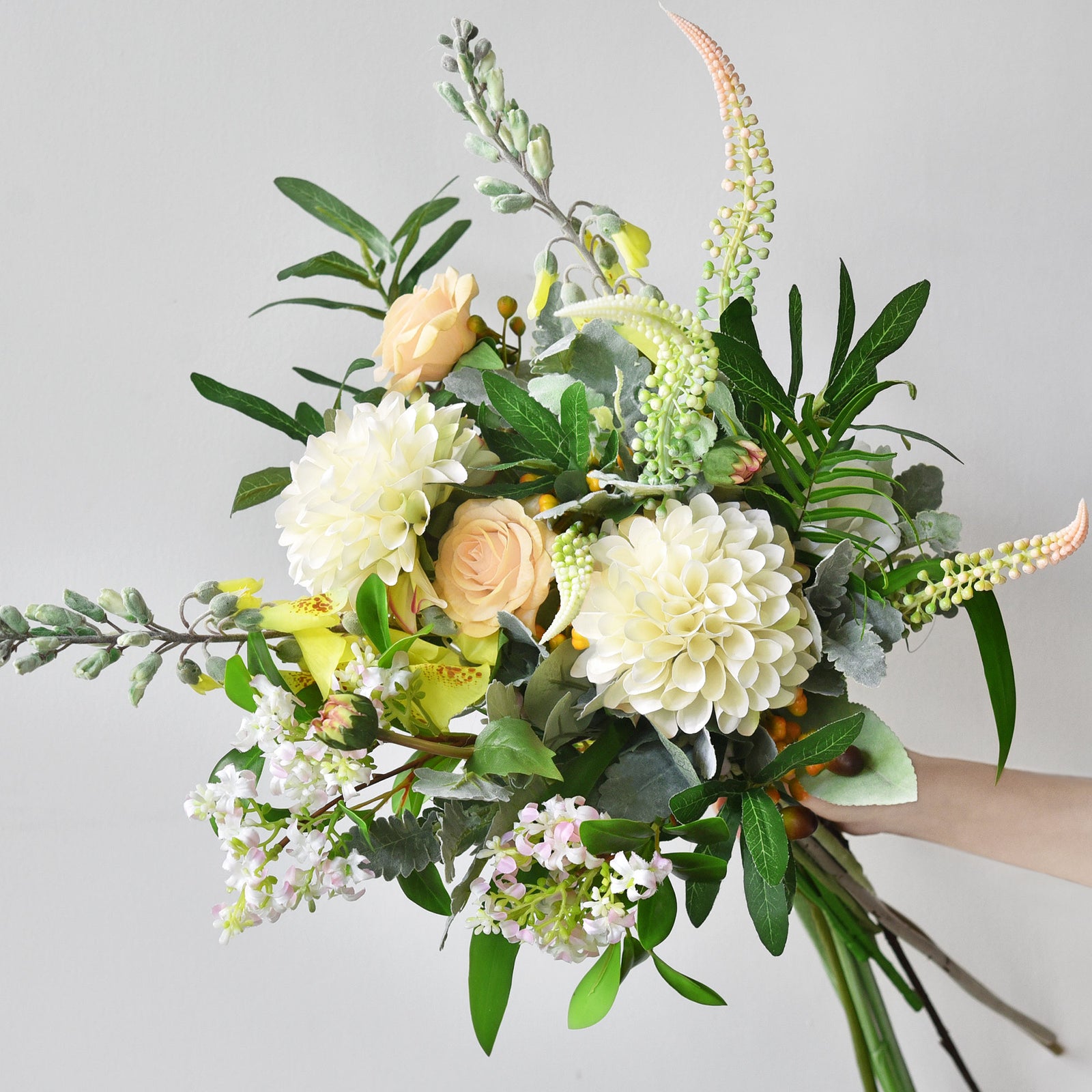 FiveSeasonStuff Artificial Flowers Foxgloves (Youthful Yellow) Silk Plants Flowers Bouquet Wedding Décor 29.1 inches (2 Stems)