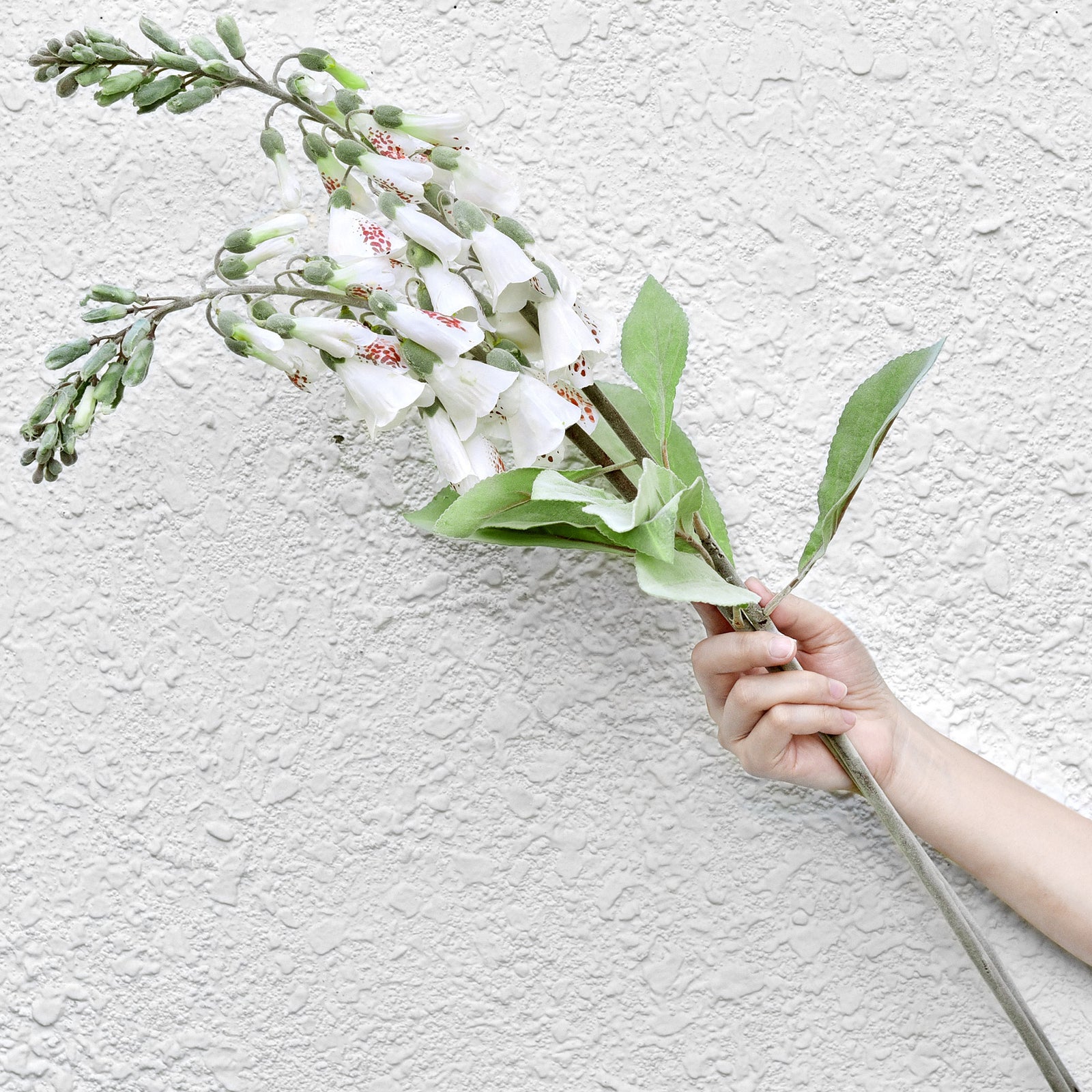 FiveSeasonStuff Artificial Flowers Foxgloves (Summer White) Silk Plants Flowers Bouquet Wedding Décor 29.1 inches (2 Stems)