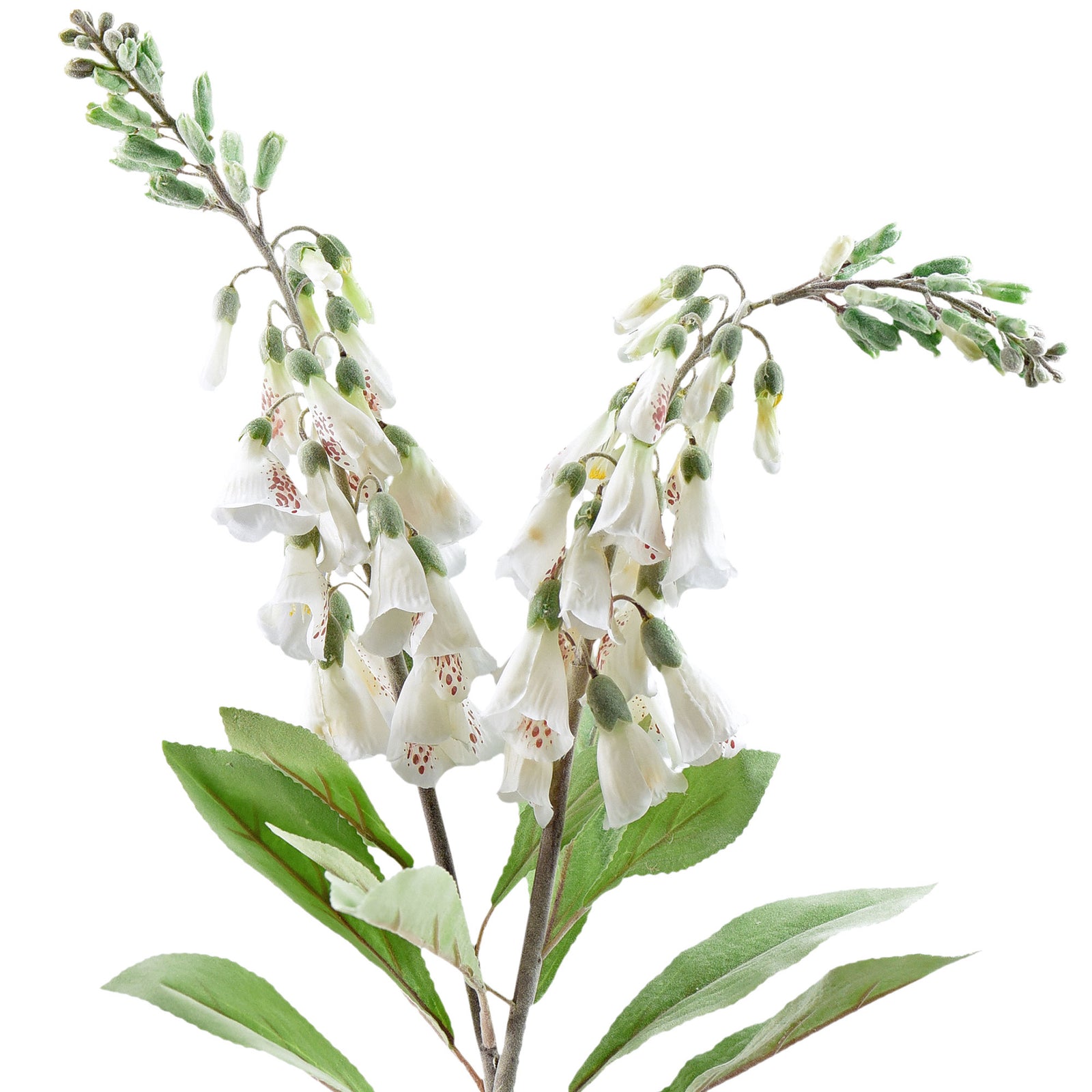 FiveSeasonStuff Artificial Flowers Foxgloves (Summer White) Silk Plants Flowers Bouquet Wedding Décor 29.1 inches (2 Stems)