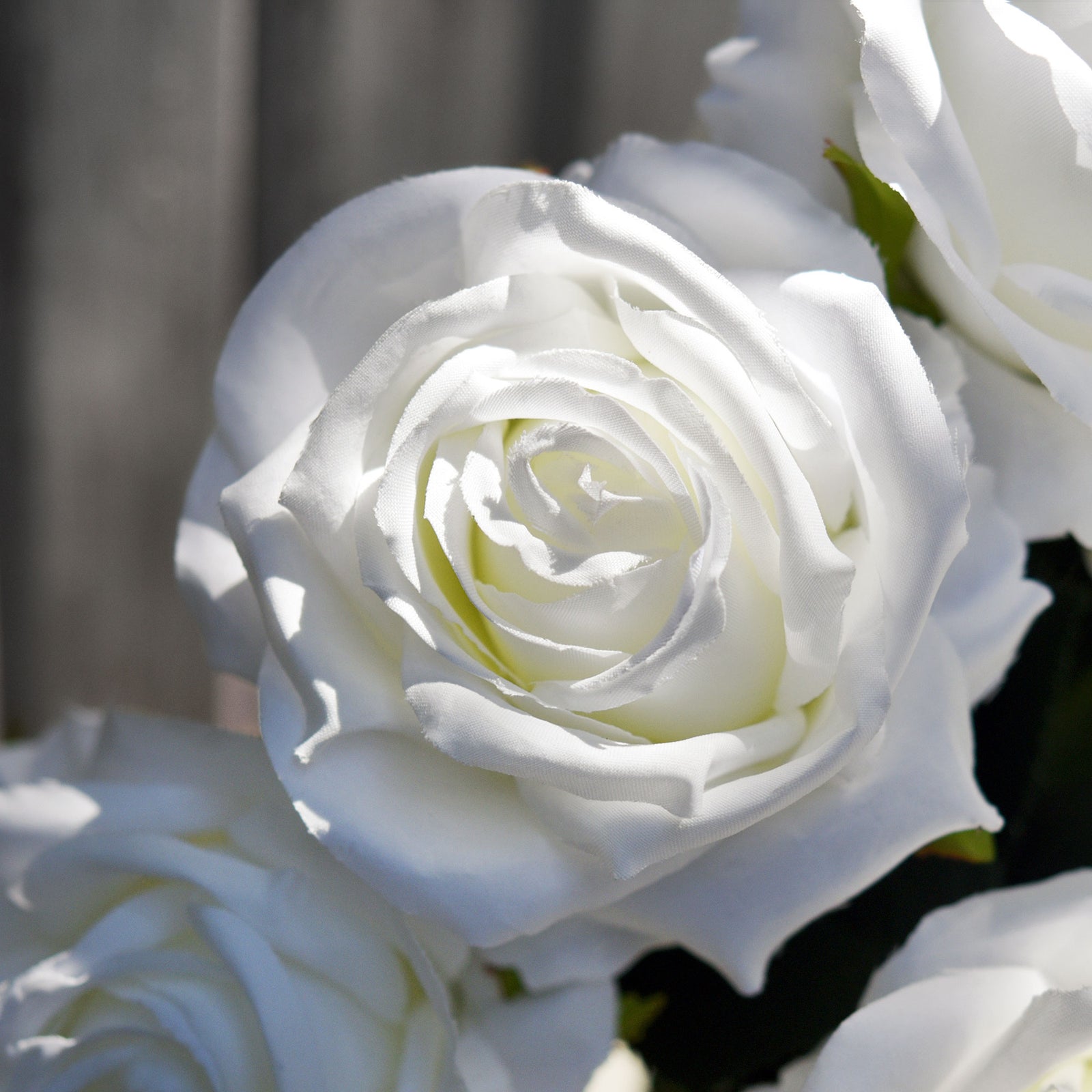 1 Bundle Full Bloom Silk White Roses Artificial Flowers, Home Décor, Wedding, Bridal