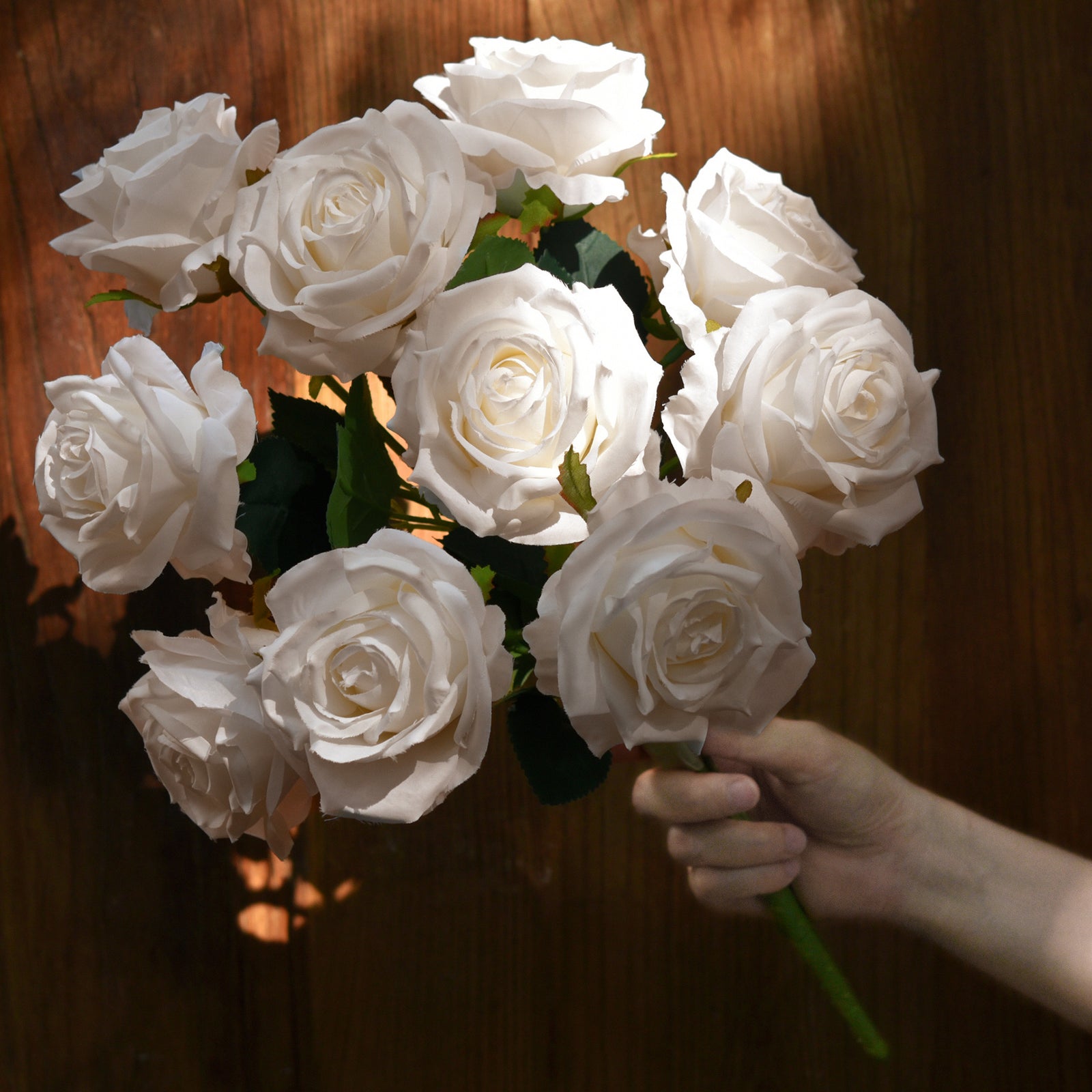 1 Bundle Full Bloom Silk Beige Roses Artificial Flowers, Home Décor, Wedding, Bridal FiveSeasonStuff