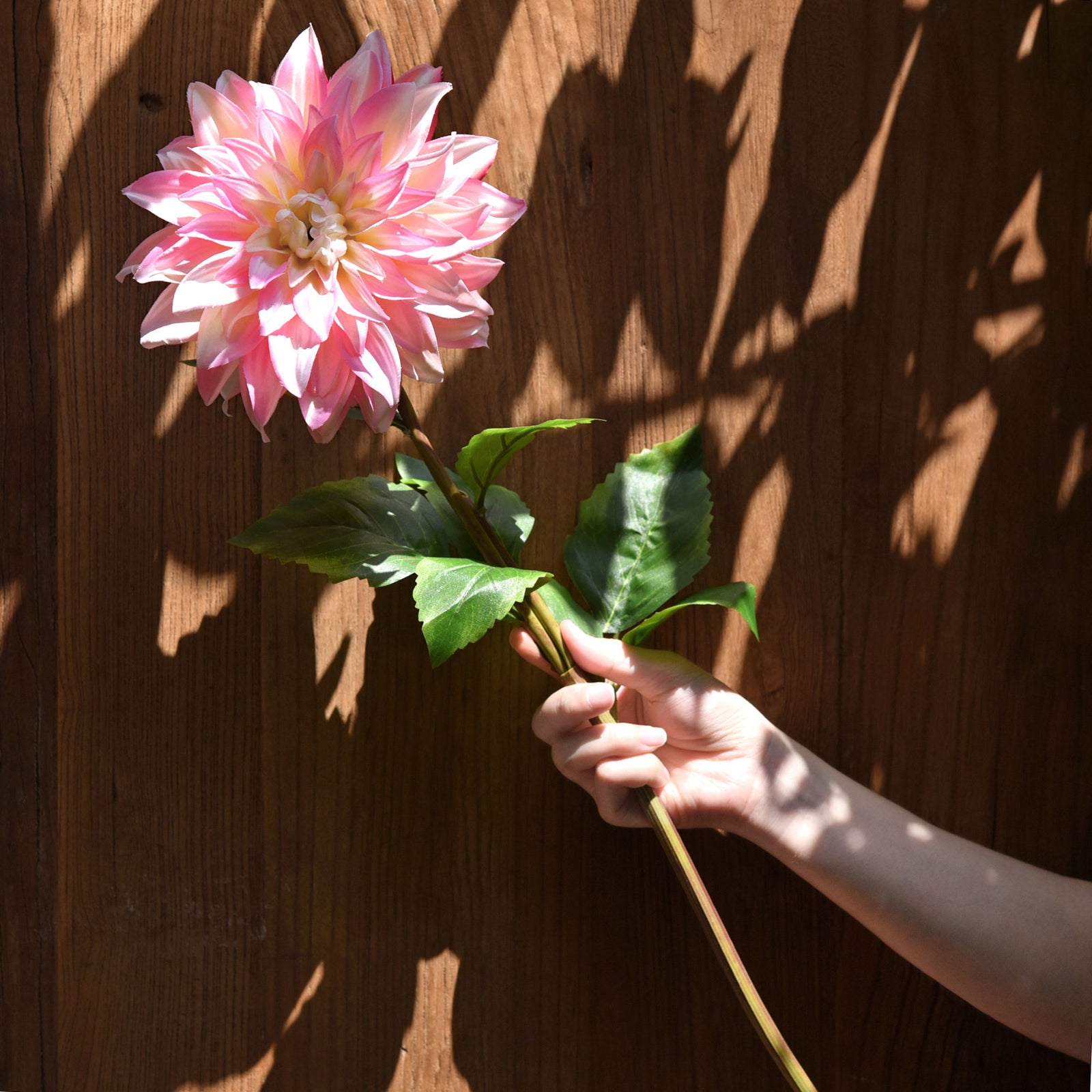 FiveSeasonStuff Artificial Flowers Dahlia Silk Flowers for Outdoors Indoors and Tall Vases (Soft Light Pink)