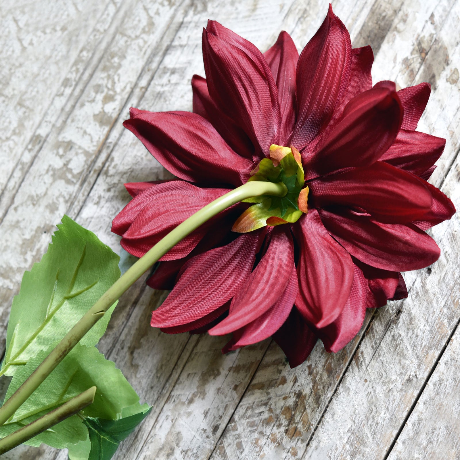 FiveSeasonStuff Artificial Flowers Dahlia Silk Flowers for Outdoors Indoors and Tall Vases (Merlot Red)