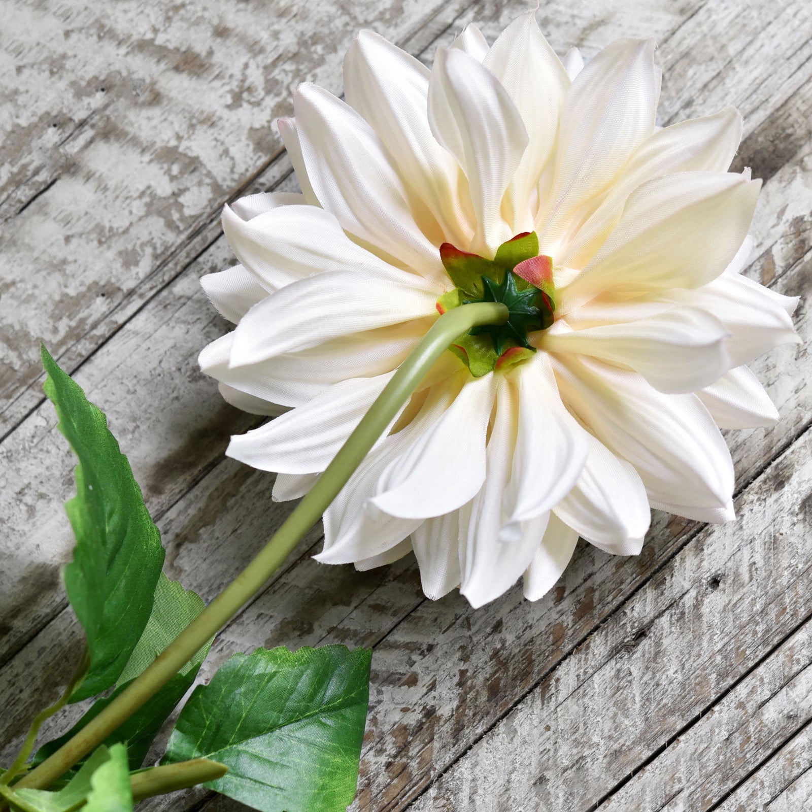 FiveSeasonStuff Artificial Flowers Dahlia Silk Flowers for Outdoors Indoors and Tall Vases (Classic White)