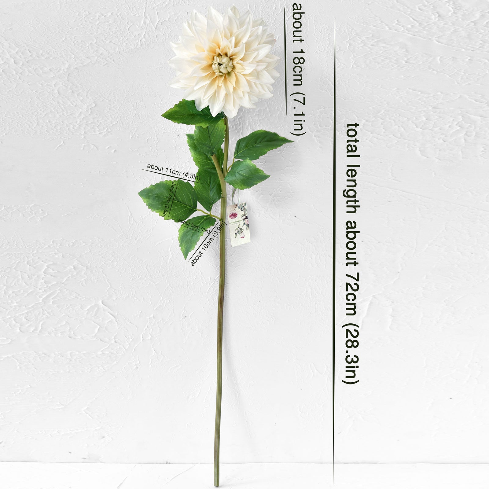 FiveSeasonStuff Artificial Flowers Dahlia Silk Flowers for Outdoors Indoors and Tall Vases (Classic White)