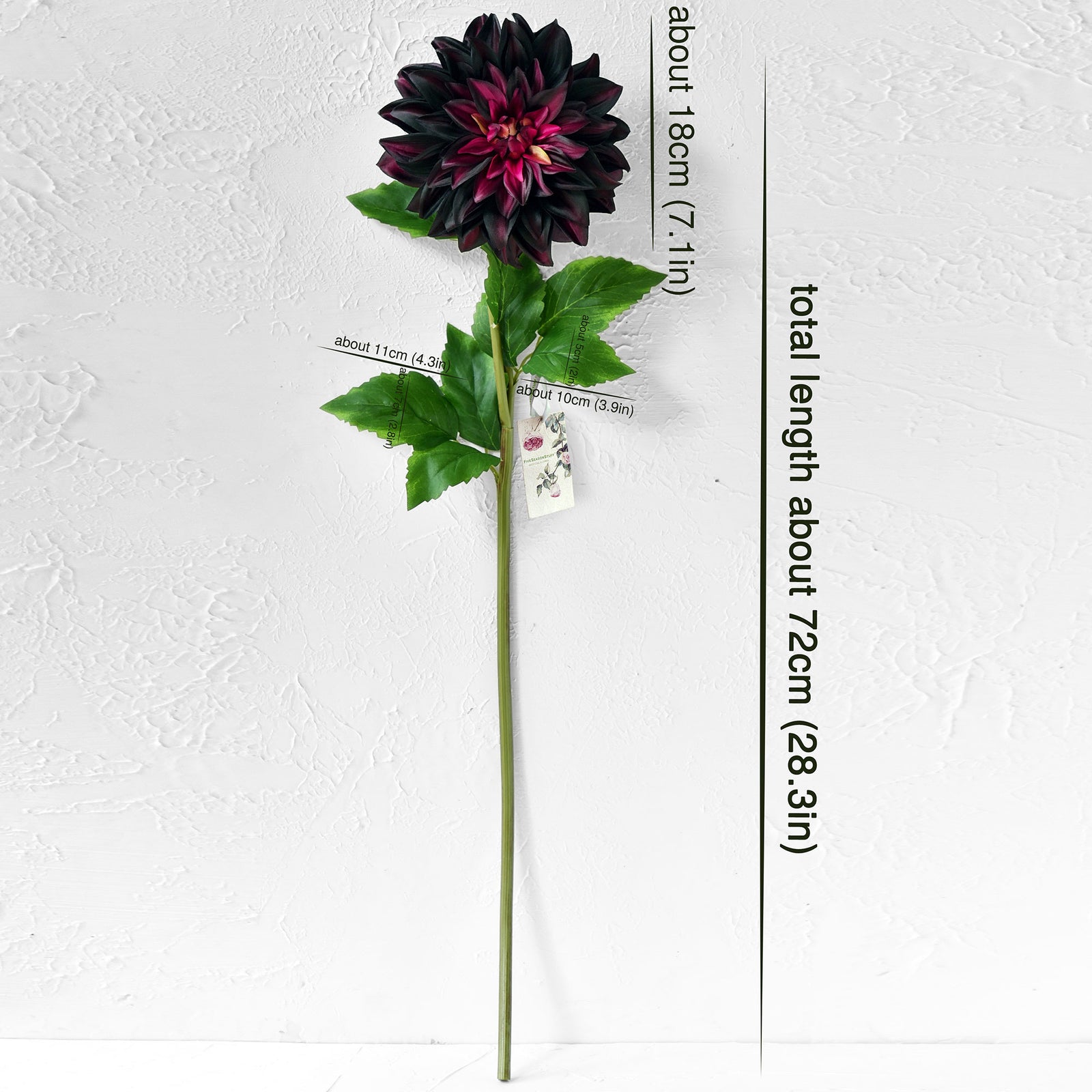 FiveSeasonStuff Artificial Flowers Dahlia Silk Flowers for Outdoors Indoors and Tall Vases (Dark Plum Purple)