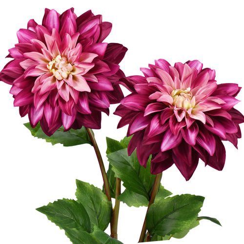 FiveSeasonStuff Artificial Flowers Dahlia Silk Flowers for Outdoors Indoors and Tall Vases (French Pink)
