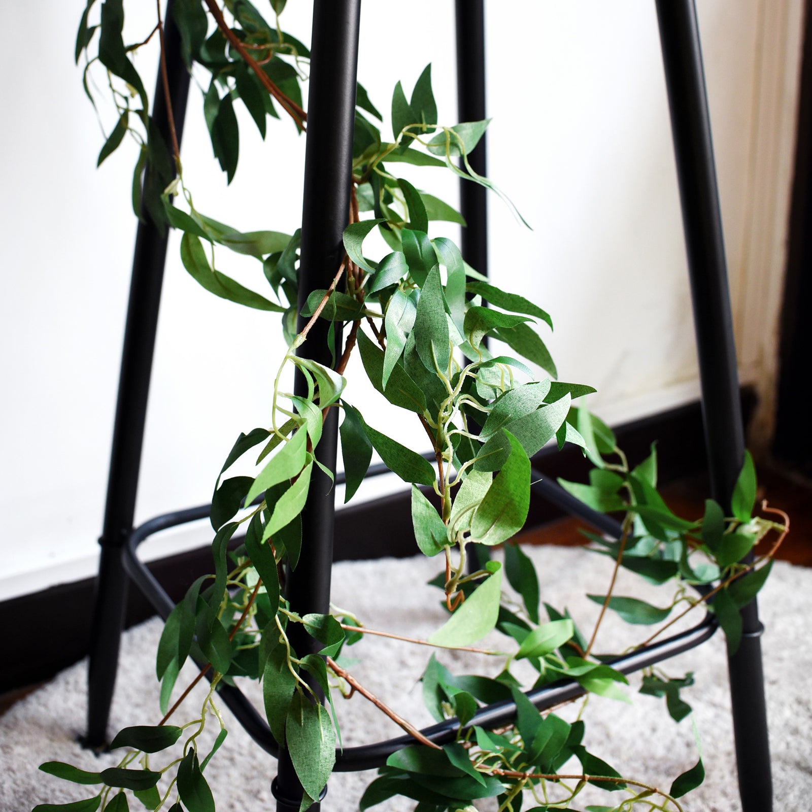 FiveSeasonStuff 2 Pcs Willow Leaves Garland Artificial Silk Leaves Vine Hanging Decorations for Home Wall Decoration, Wedding Decor, Bridal, Wreaths (Willow Leaves (green)