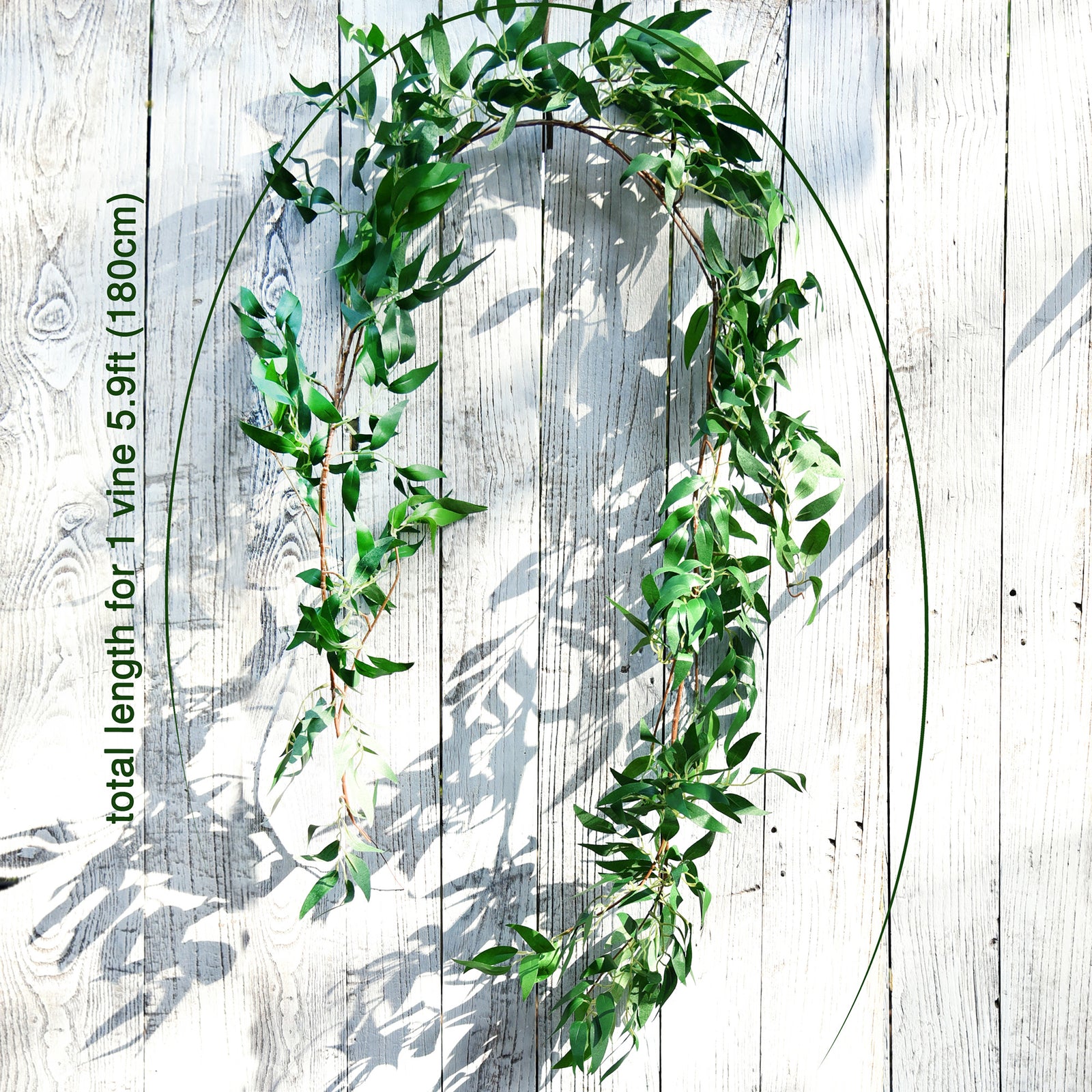 FiveSeasonStuff 2 Pcs Willow Leaves Garland Artificial Silk Leaves Vine Hanging Decorations for Home Wall Decoration, Wedding Decor, Bridal, Wreaths (Willow Leaves (green)