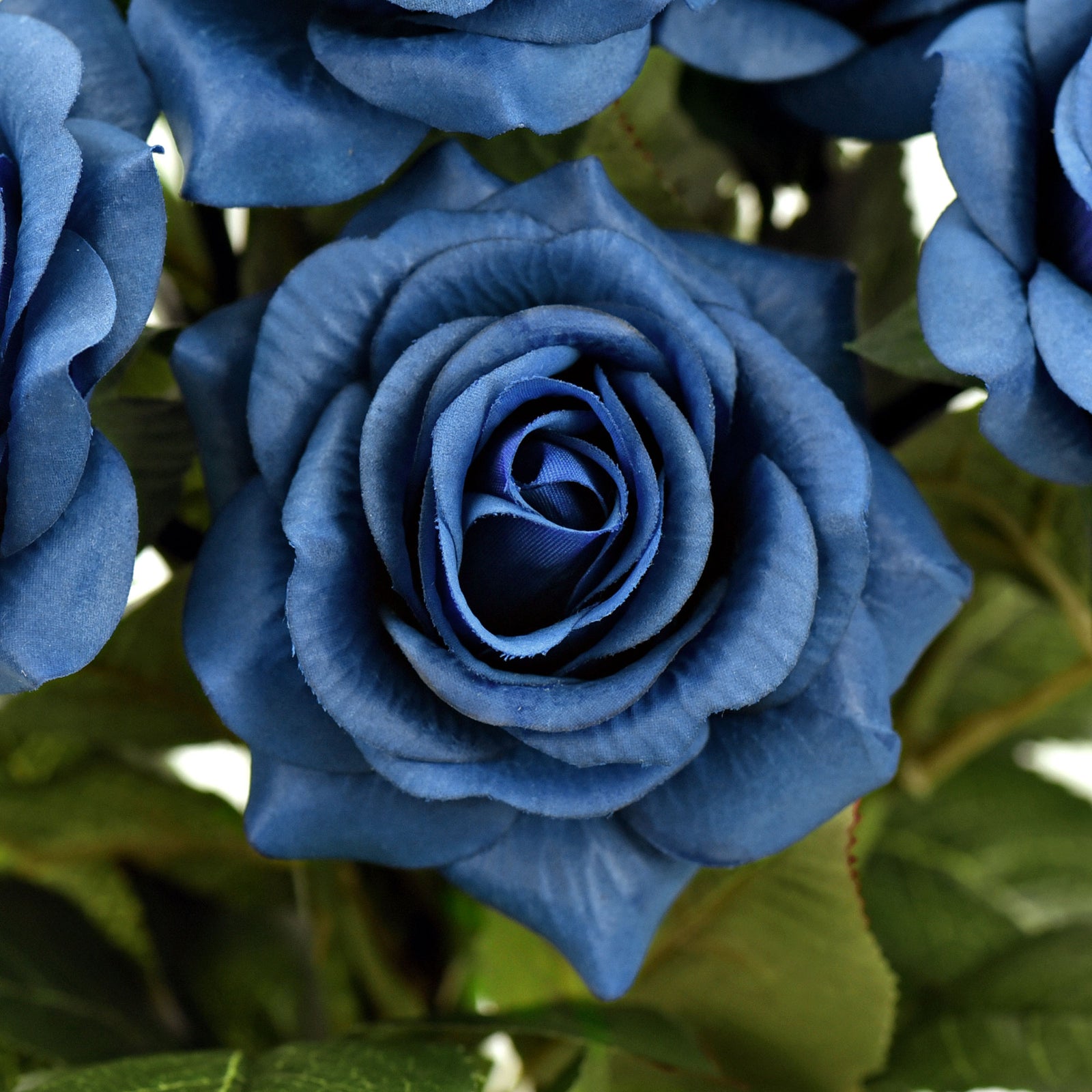 Real Touch 10 Stems Royal Blue Silk Artificial Roses Flowers ‘Petals Feel and Look like Fresh Roses'