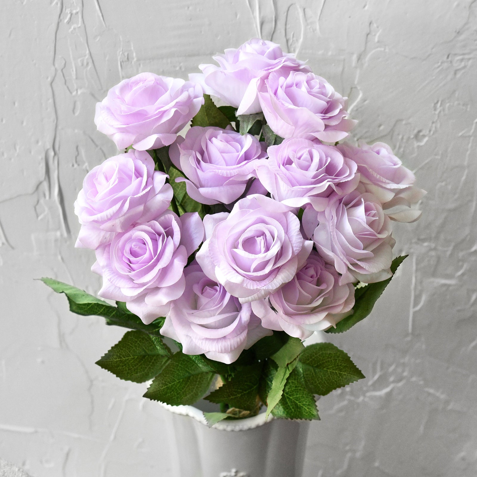 Real Touch 10 Stems "Pale Purple" Silk Artificial Roses Flowers ‘Petals Feel and Look like Fresh Roses'