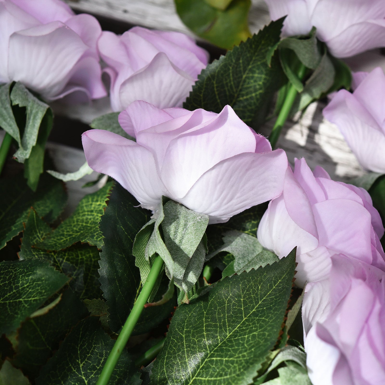 Real Touch 10 Stems "Pale Purple" Silk Artificial Roses Flowers ‘Petals Feel and Look like Fresh Roses'