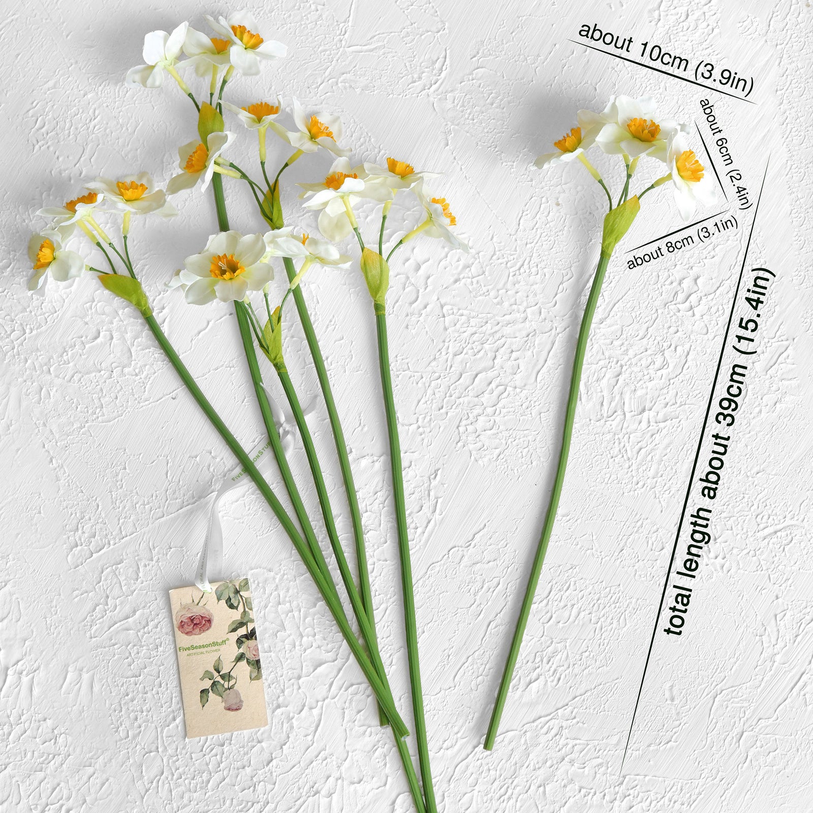 FiveSeasonStuff Yellow Daffodils Silk Artificial Flowers 12 Stems