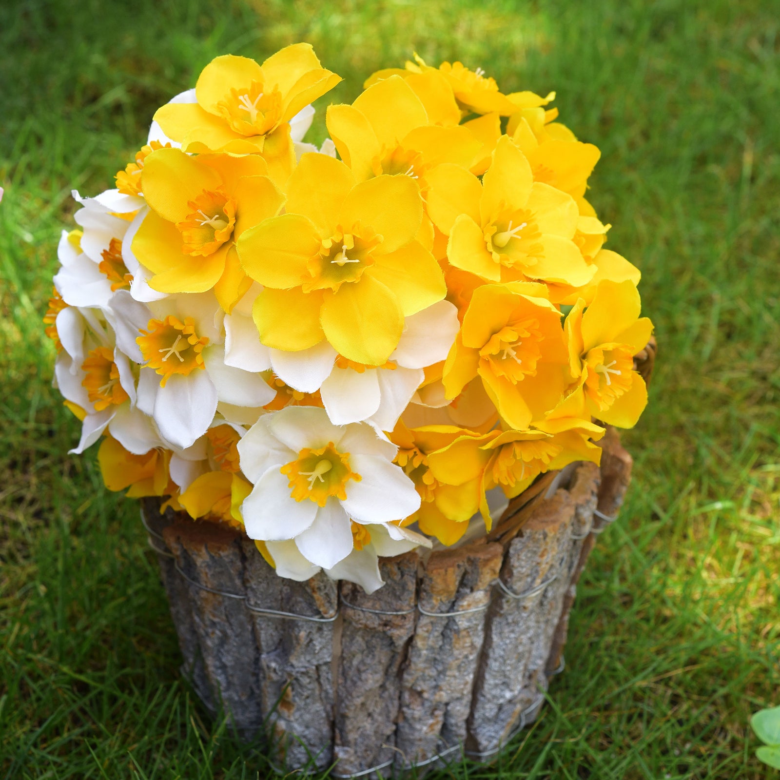 FiveSeasonStuff Yellow Daffodils Silk Artificial Flowers 12 Stems