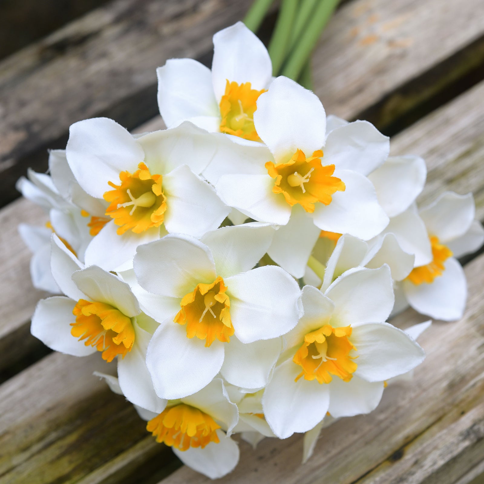 FiveSeasonStuff Yellow Daffodils Silk Artificial Flowers 12 Stems