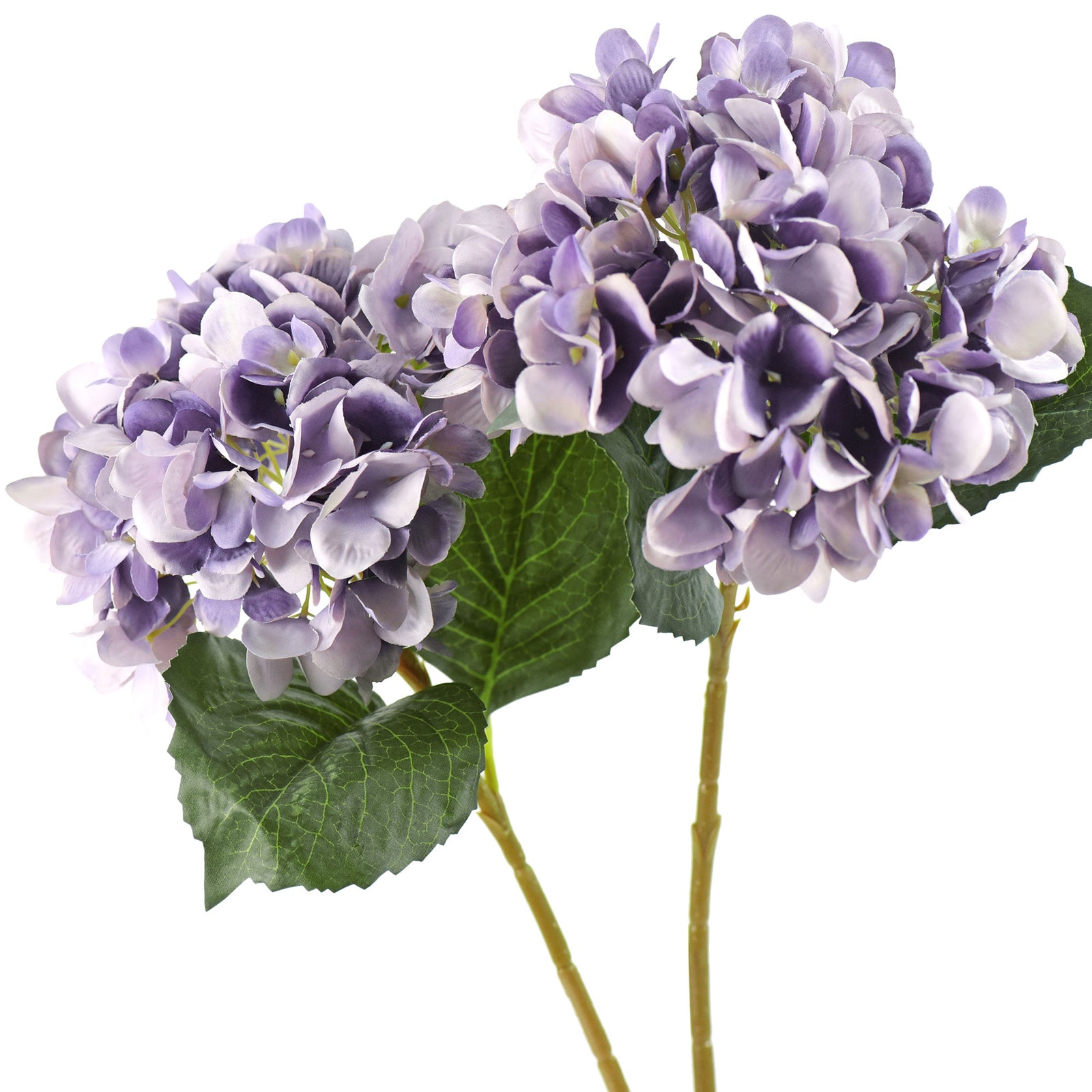 5 Stems Purple Artificial Silk Hydrangea Flowers