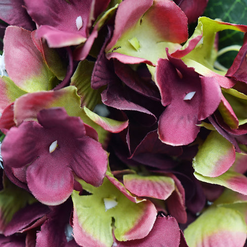 5 Stems Deep Purple Artificial Silk Hydrangea Flowers