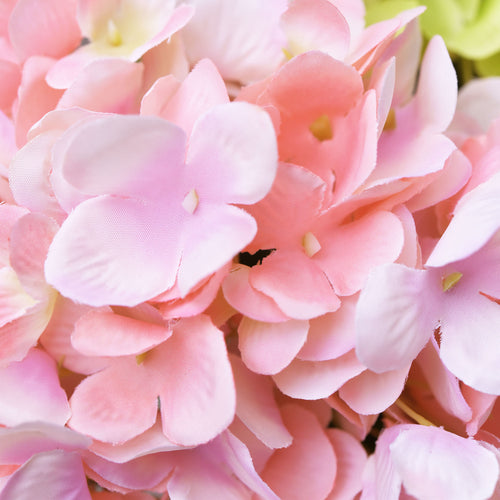 5 Stems Pink Artificial Silk Hydrangea Flowers