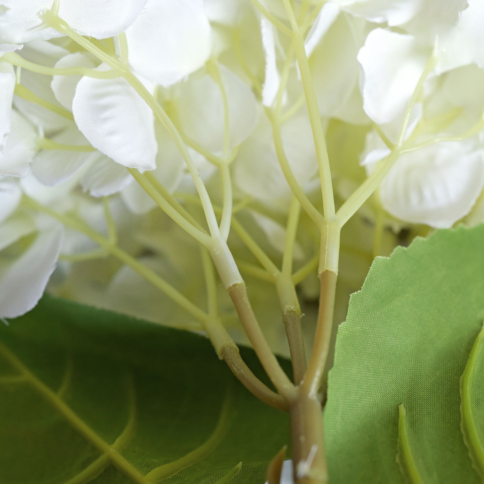 5 Stems White Artificial Silk Hydrangea Flowers