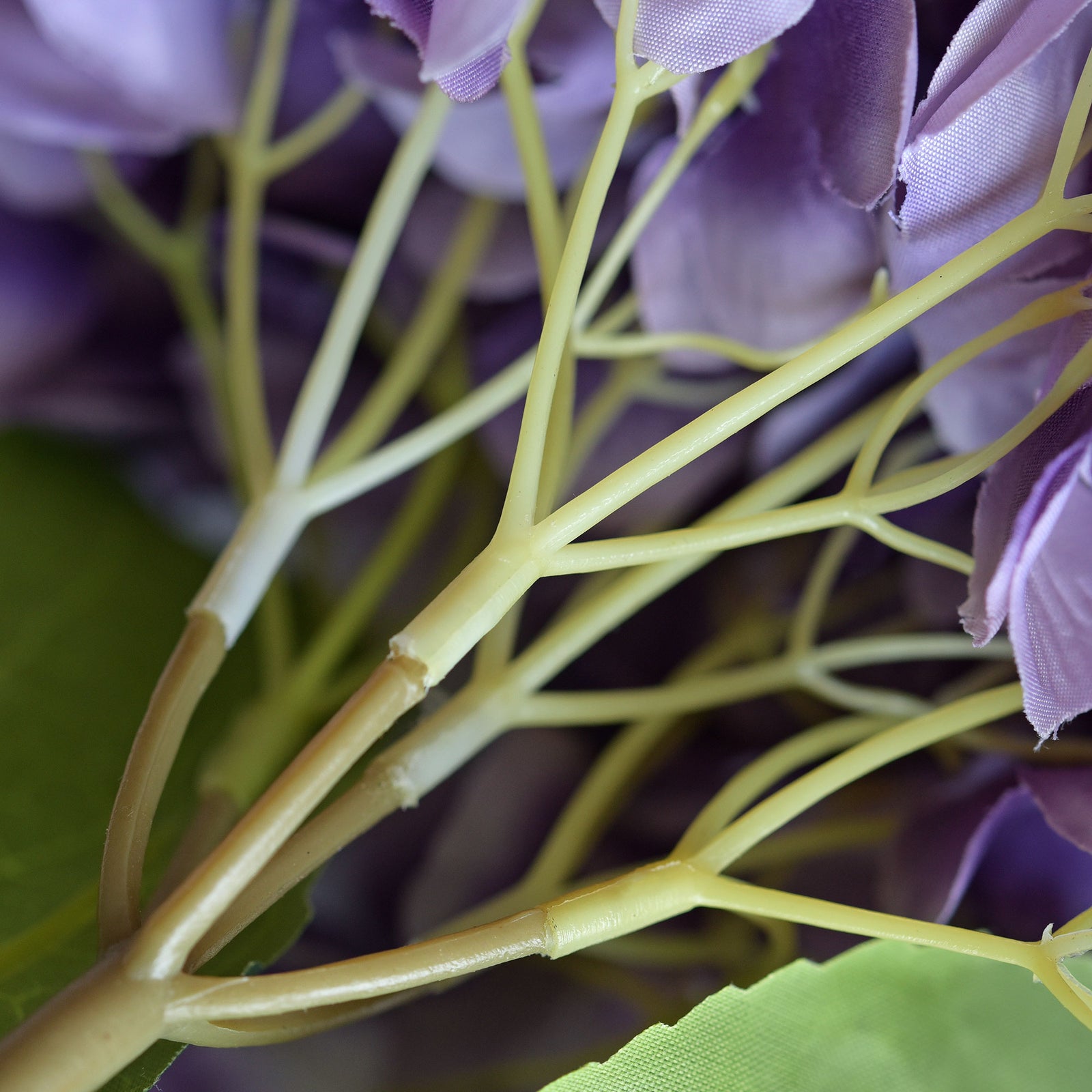 5 Stems Purple Artificial Silk Hydrangea Flowers