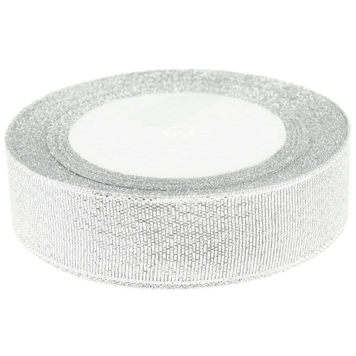 20mm Silver Metallic  Single Sided Ribbon