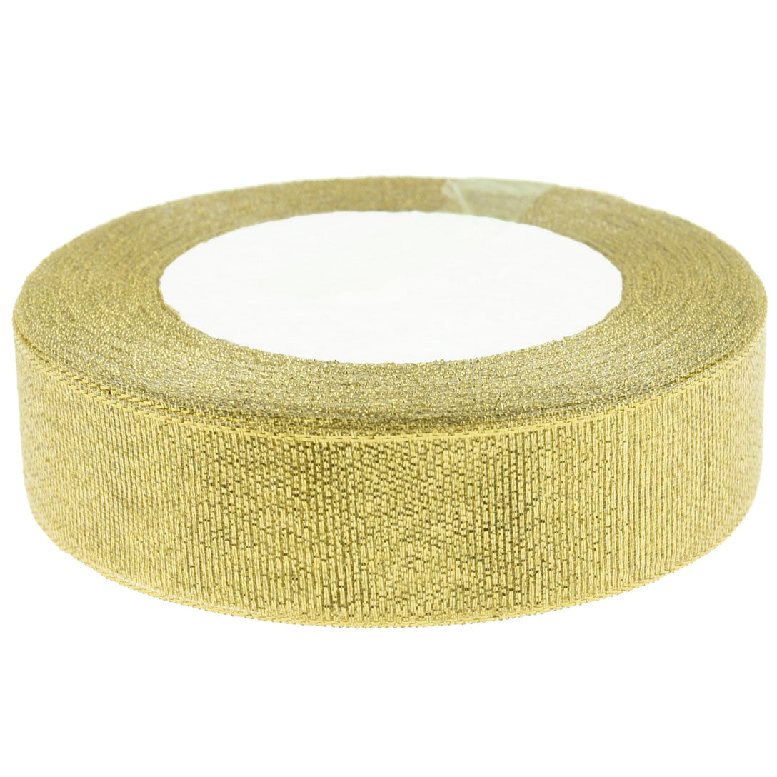 25mm Gold Metallic  Single Sided Ribbon
