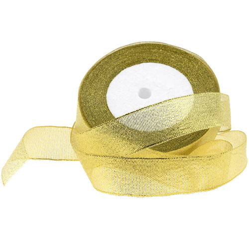 25mm Gold Metallic  Single Sided Ribbon