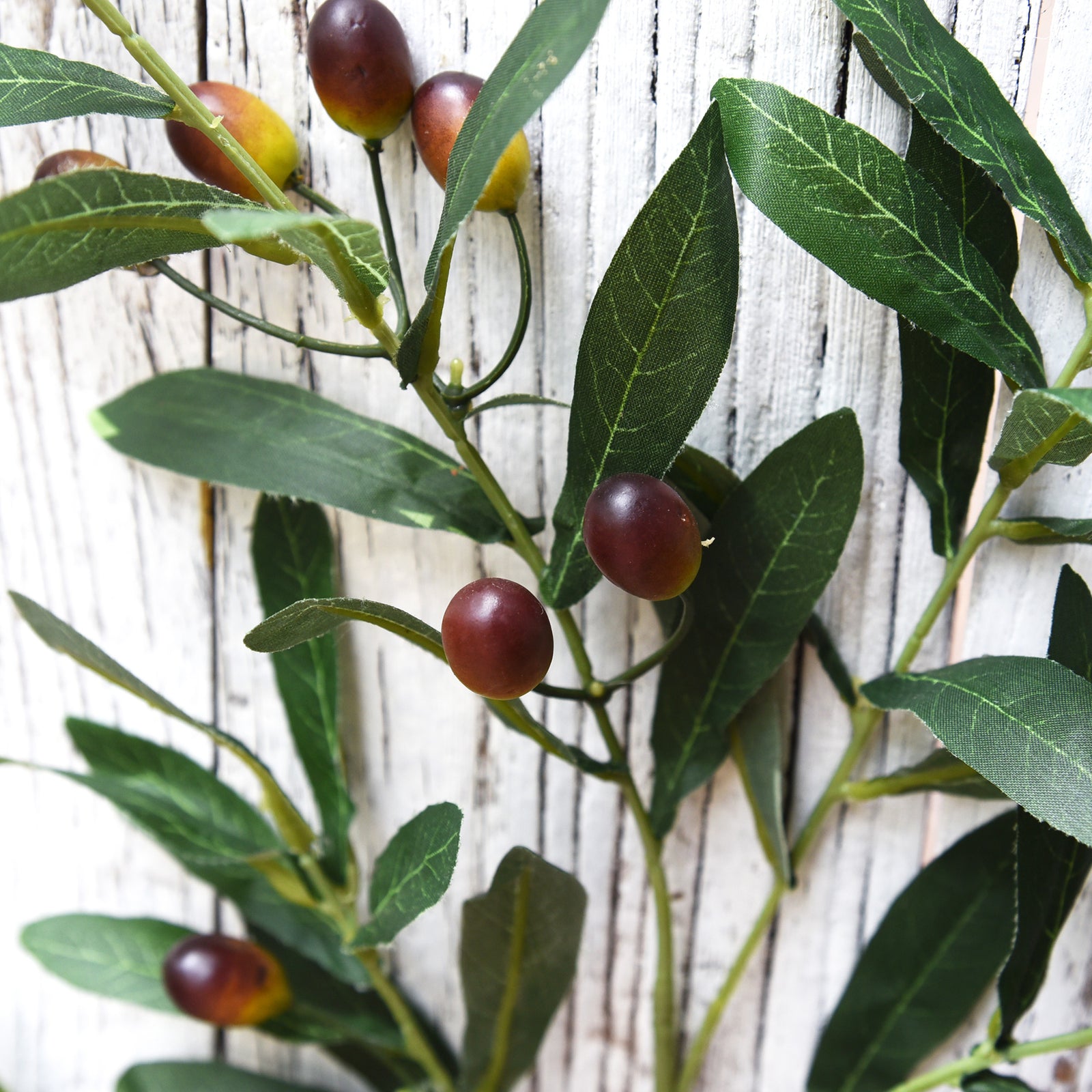 2 Stems Premium Quality Artificial Olive Leaves and Branches Greenery Floral Arrangement Decoration 31 inches (78cm)