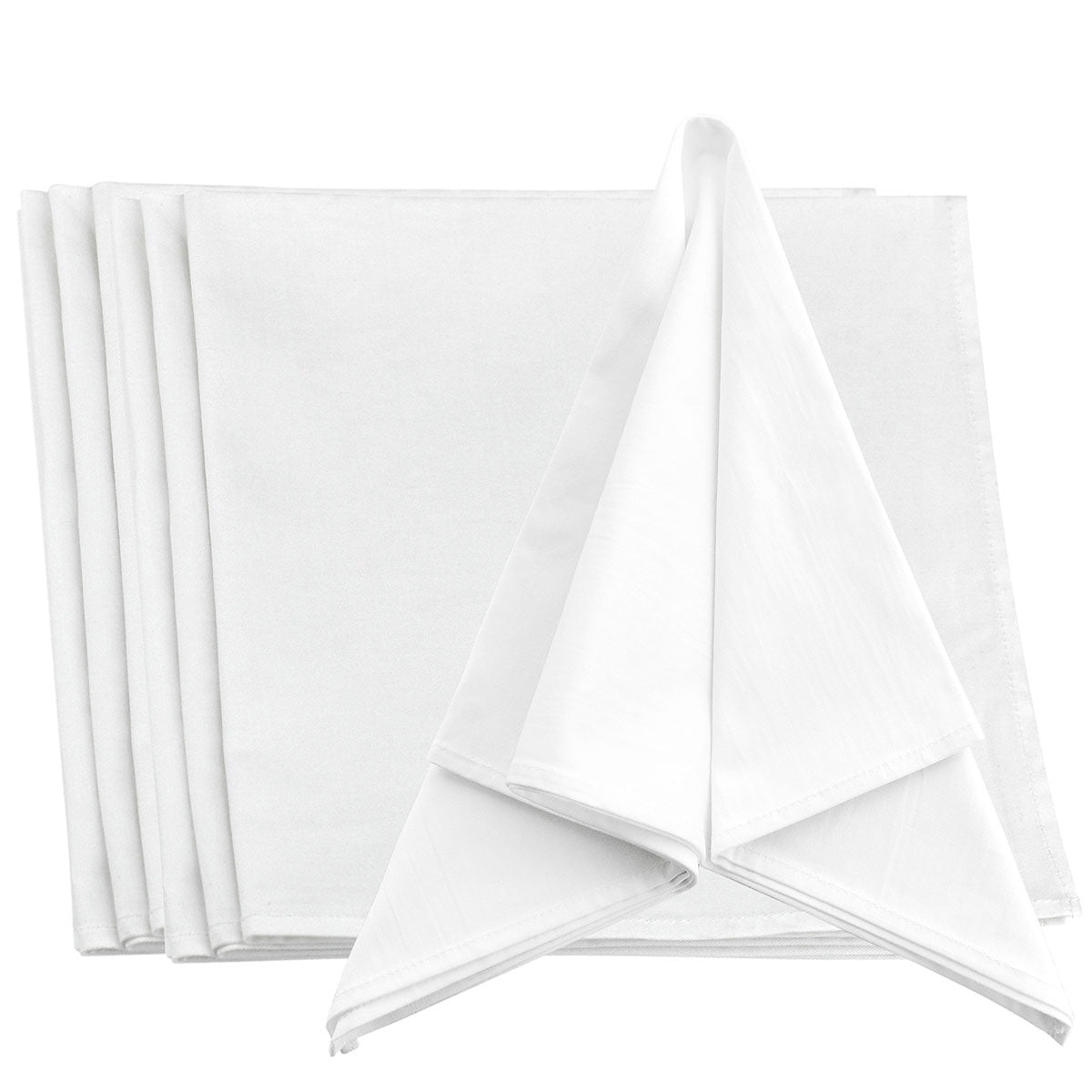 FiveSeasonStuff Pack of 10 Large White 100% Cotton Dinner Napkins, for Hotel, Restaurant, Home, BBQ, Picnics, Party, Wedding, Event, Buffet, Shower, Holiday (48cm x 48cm/18.9 x 18.9 inches)