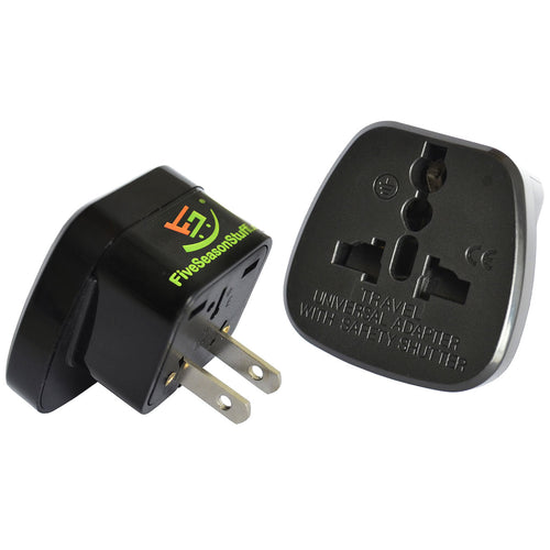 5-Pack Travel Adapter for Traveling to USA (2-Prong, Black) Type B