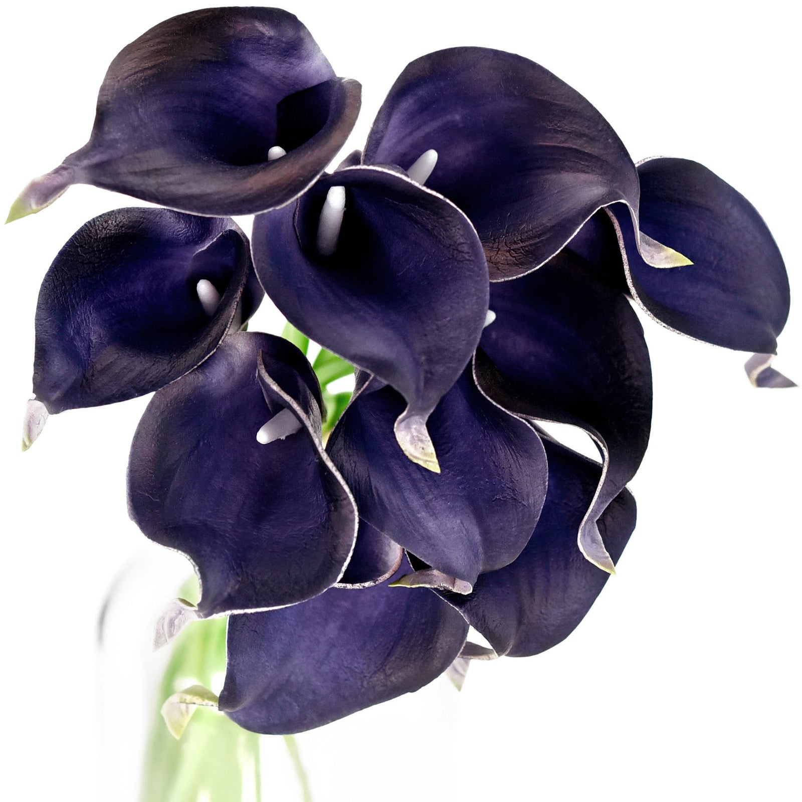 blue calla lily plant Dark Blue Violet Real Touch Calla Lilies Artificial Flower Bouquet 10 – FiveSeasonStuff