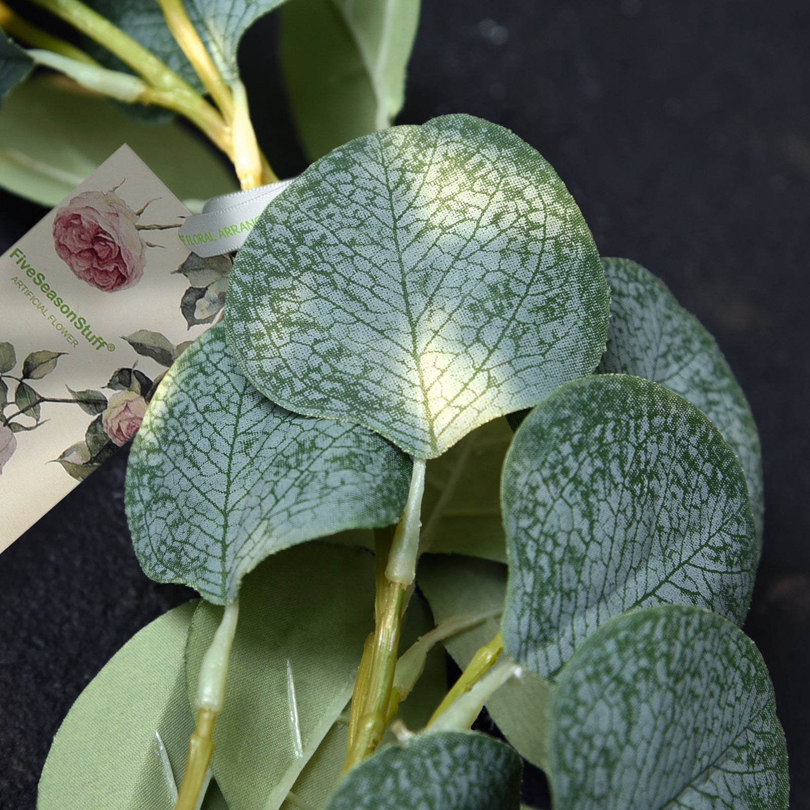 FiveSeasonStuff 2pcs Realistic Looking Artificial Silver Dollar Eucalyptus Foliage Garland Home Decor Wall Hanging (2 x 6.6 ft (2 Metres))