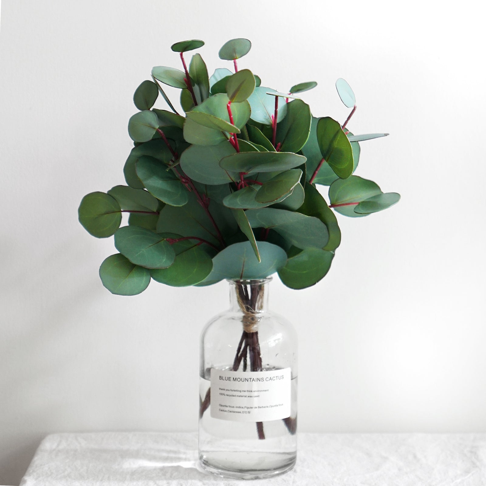 FiveSeasonStuff 4 Pcs Artificial Real Touch Realistic Eucalyptus Leaves Decoration Home Décor (Silver Dollar Eucalyptus 4 Stems)