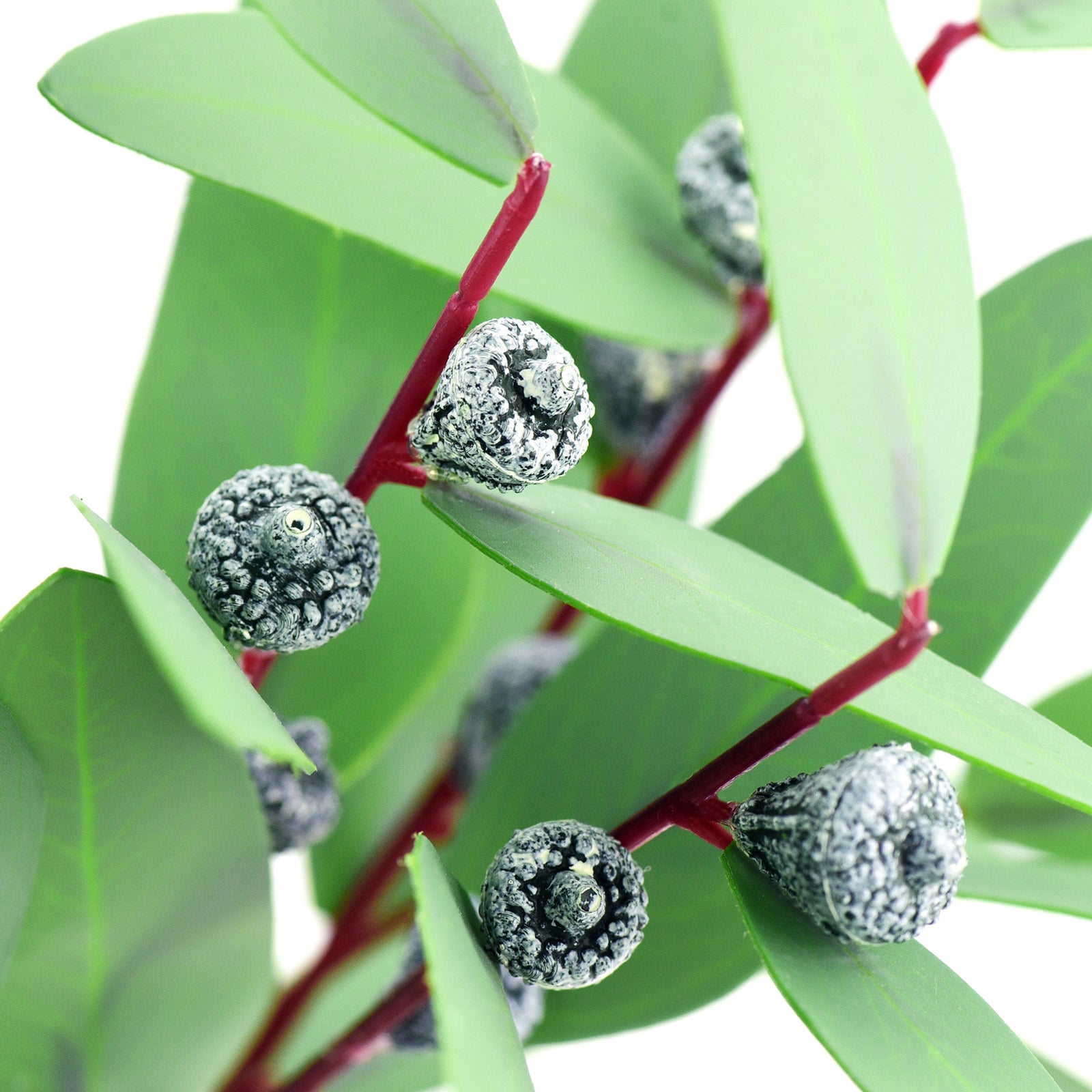 FiveSeasonStuff 4 Pcs Artificial Real Touch Realistic Eucalyptus Leaves Decoration Home Décor (Seeded Eucalyptus Style2 4 Stems)