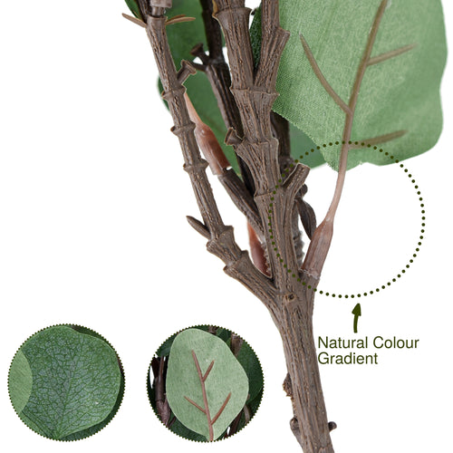 FiveSeasonStuff 6 Pcs Artificial Silver Dollar Eucalyptus Stems – Lifelike Greenery for Floral Arrangements, Home Décor, and Weddings (Long Stem)