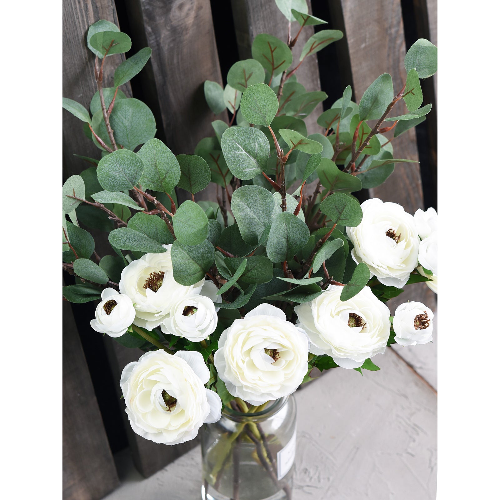 FiveSeasonStuff 6 Pcs Artificial Silver Dollar Eucalyptus Stems – Lifelike Greenery for Floral Arrangements, Home Décor, and Weddings (Long Stem)