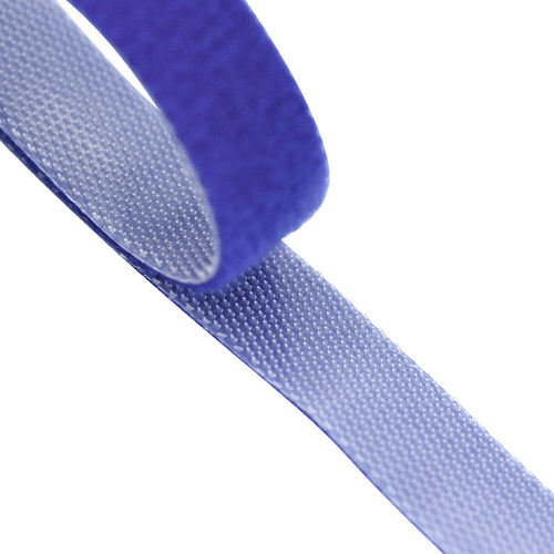 Blue reusable nylon hook and loop cable ties shown in product view 2 for cord and wire organization.