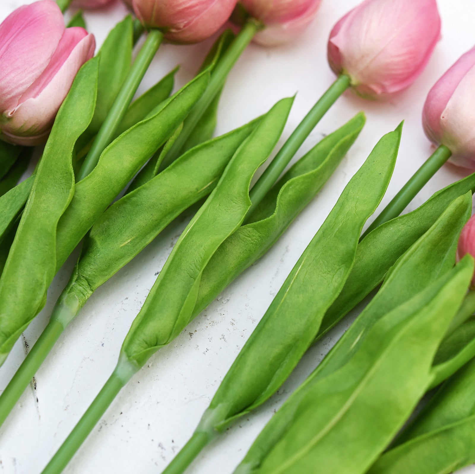 Pink Real Touch Tulips Artificial Flowers Bouquet 10 Stems