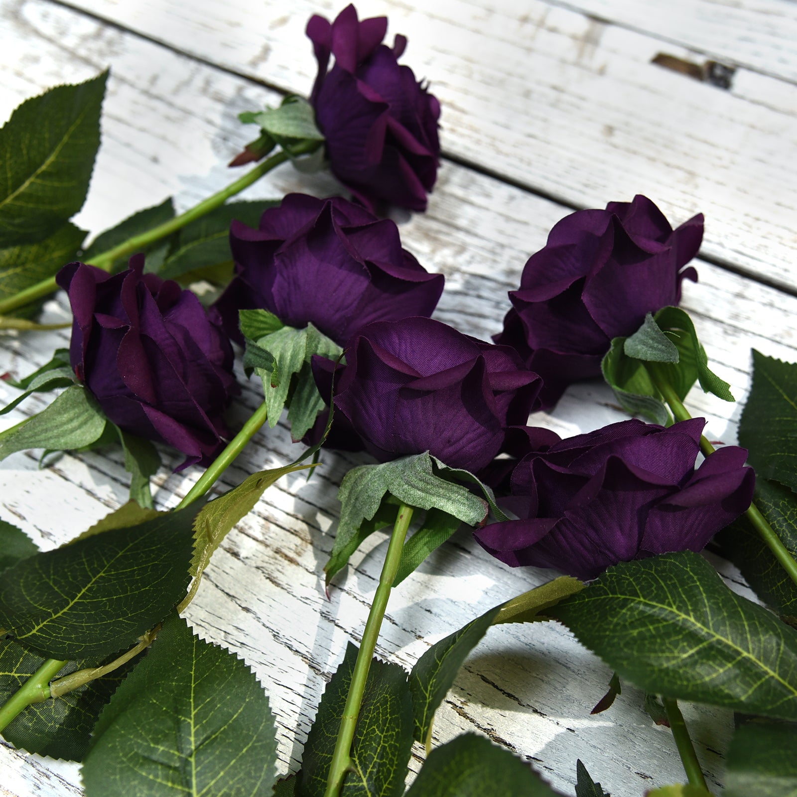 Real Touch 12 Stems Purple Mix Silk Artificial Roses Flowers ‘Petals Feel and Look like Fresh Roses'