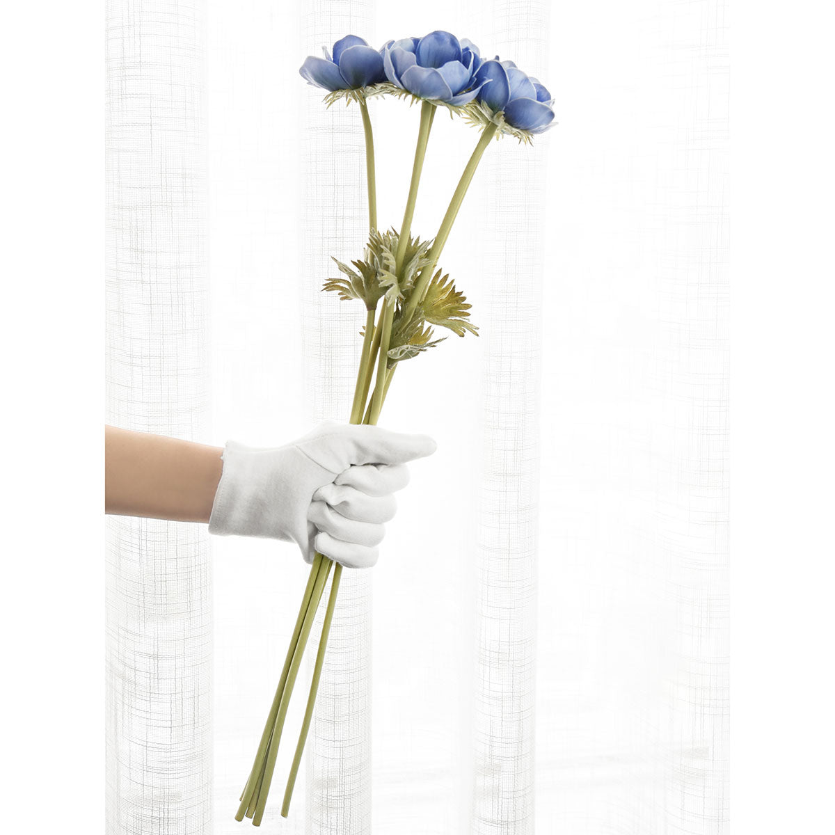 5 Long Stems (Light Blue) Anemone ‘Real Touch’ Artificial Flower