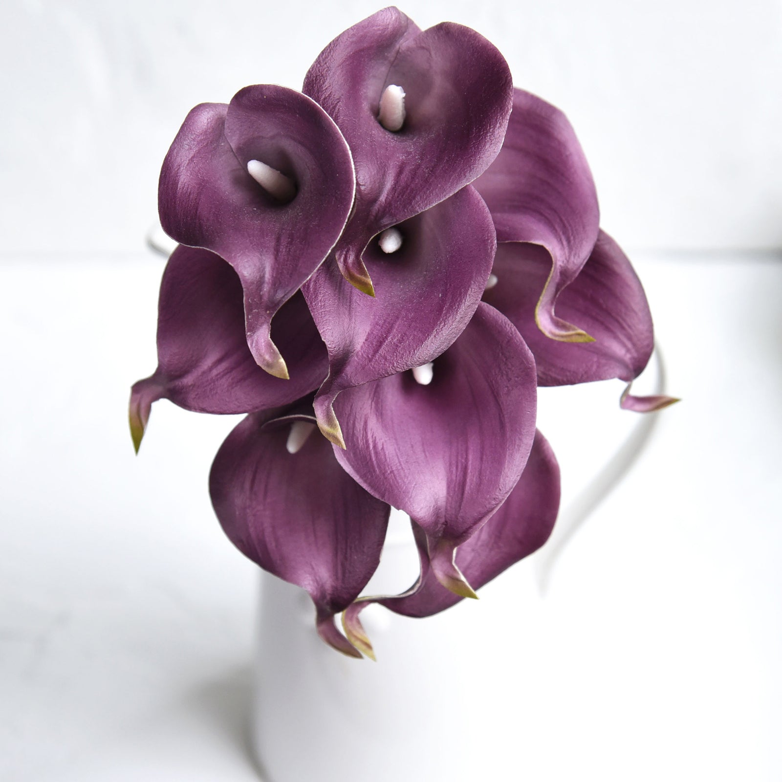 Purple Real Touch Calla Lilies Artificial Flower Bouquet 10 Stems