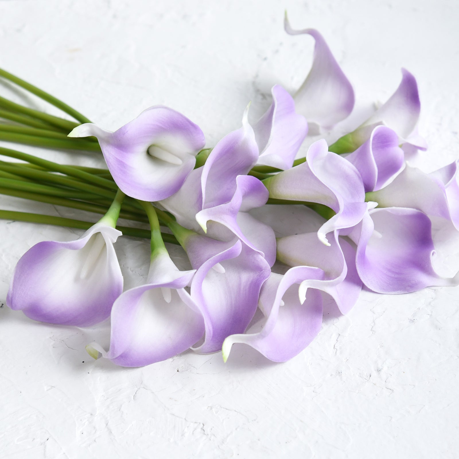 Pale Violet Real Touch Calla Lilies Artificial Flower Bouquet 10 Stems