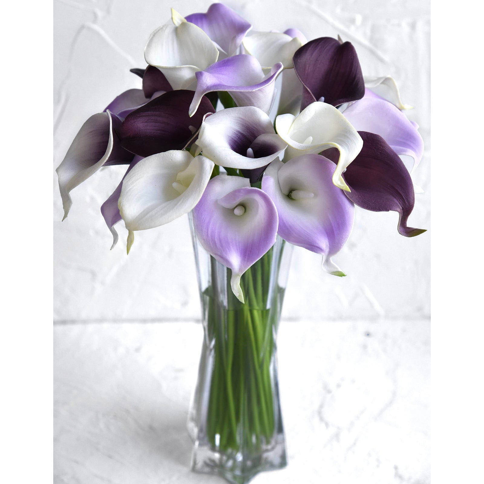 Pale Violet Real Touch Calla Lilies Artificial Flower Bouquet 10 Stems