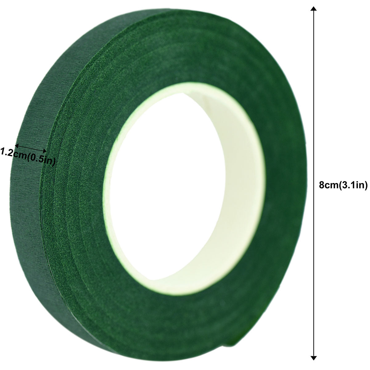 Dark Green  Floral Tapes (60 Yards) Binds Flower Stems Together for Bouquets Corsages Boutonnieres 2-Pack