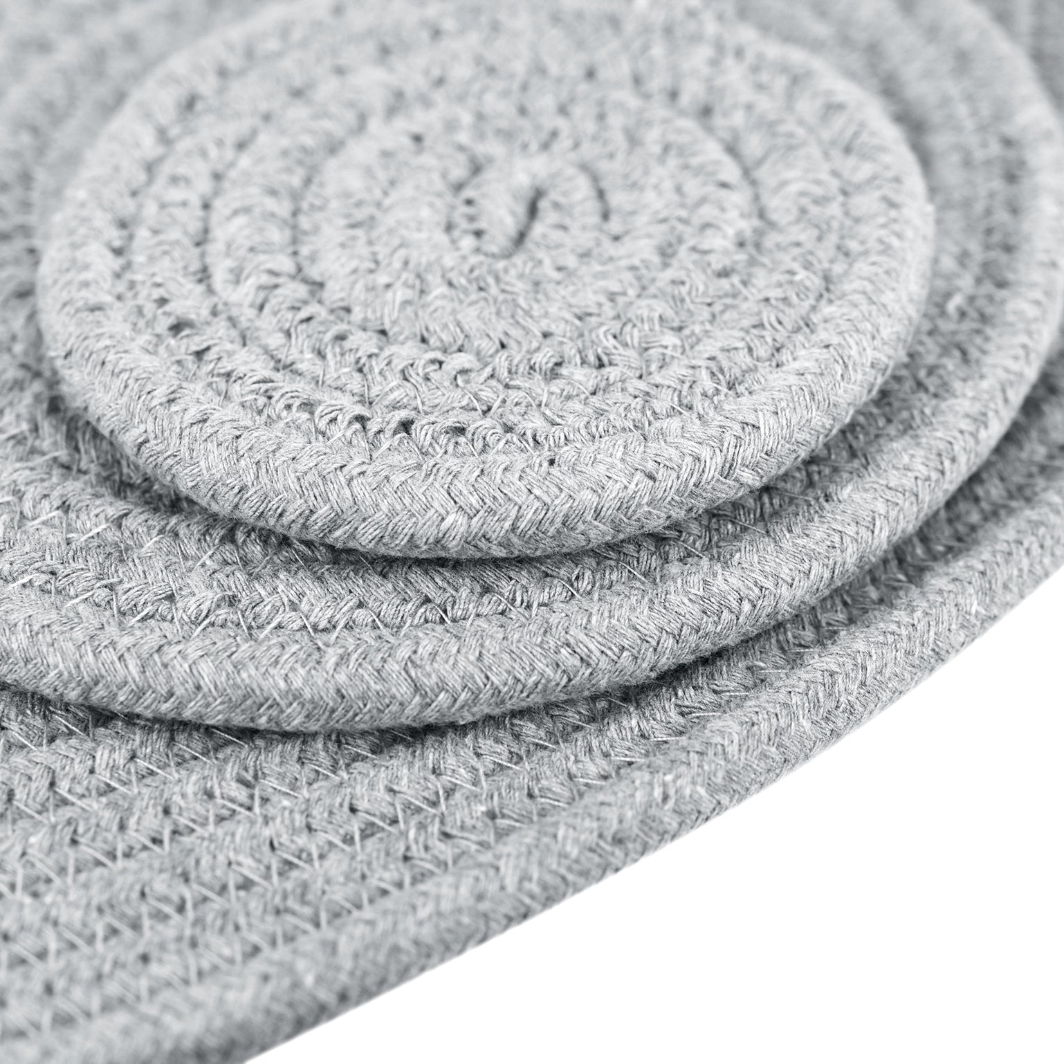 Gray woven cotton table mats shown in an alternate product view.