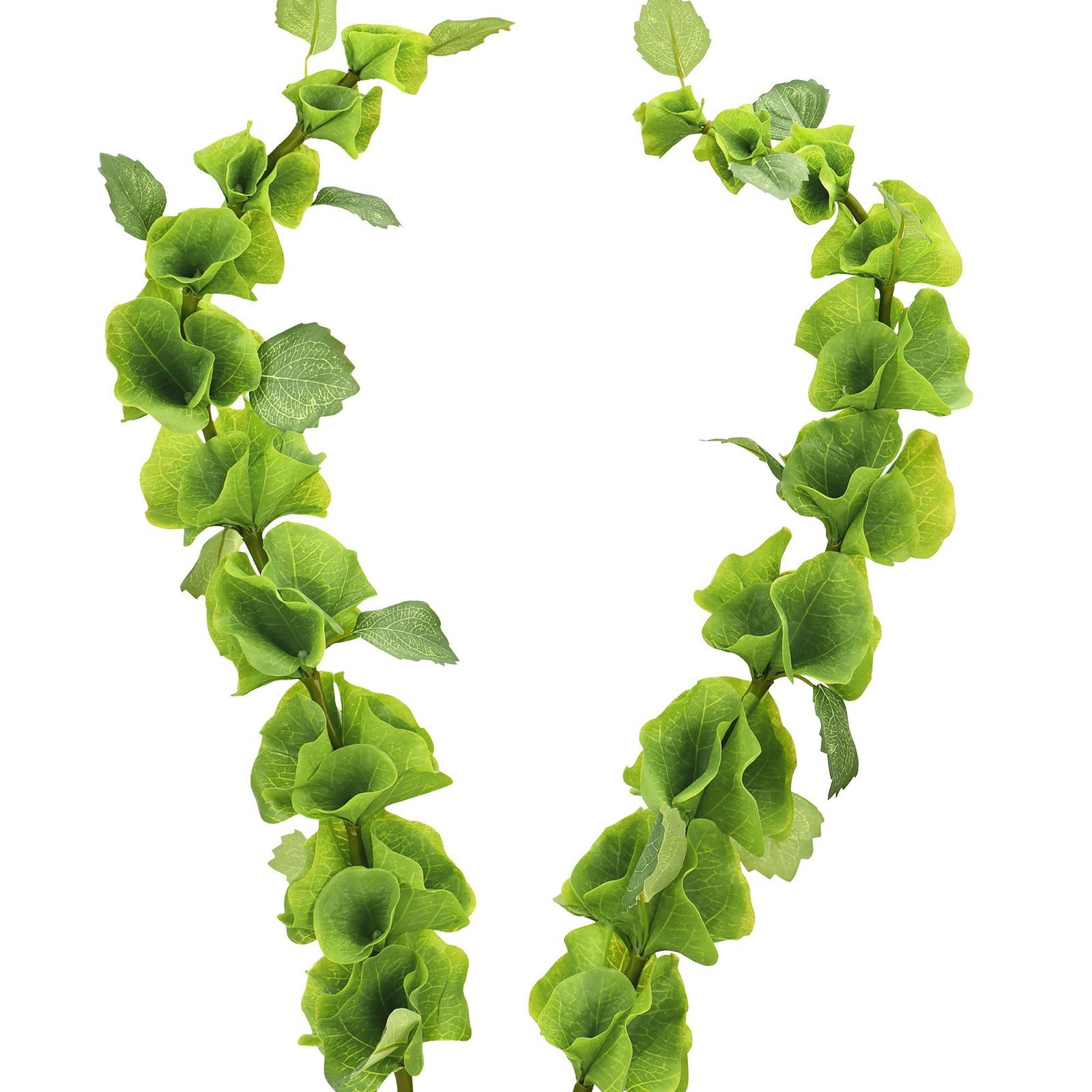 Green artificial Bells of Ireland stems, product view.