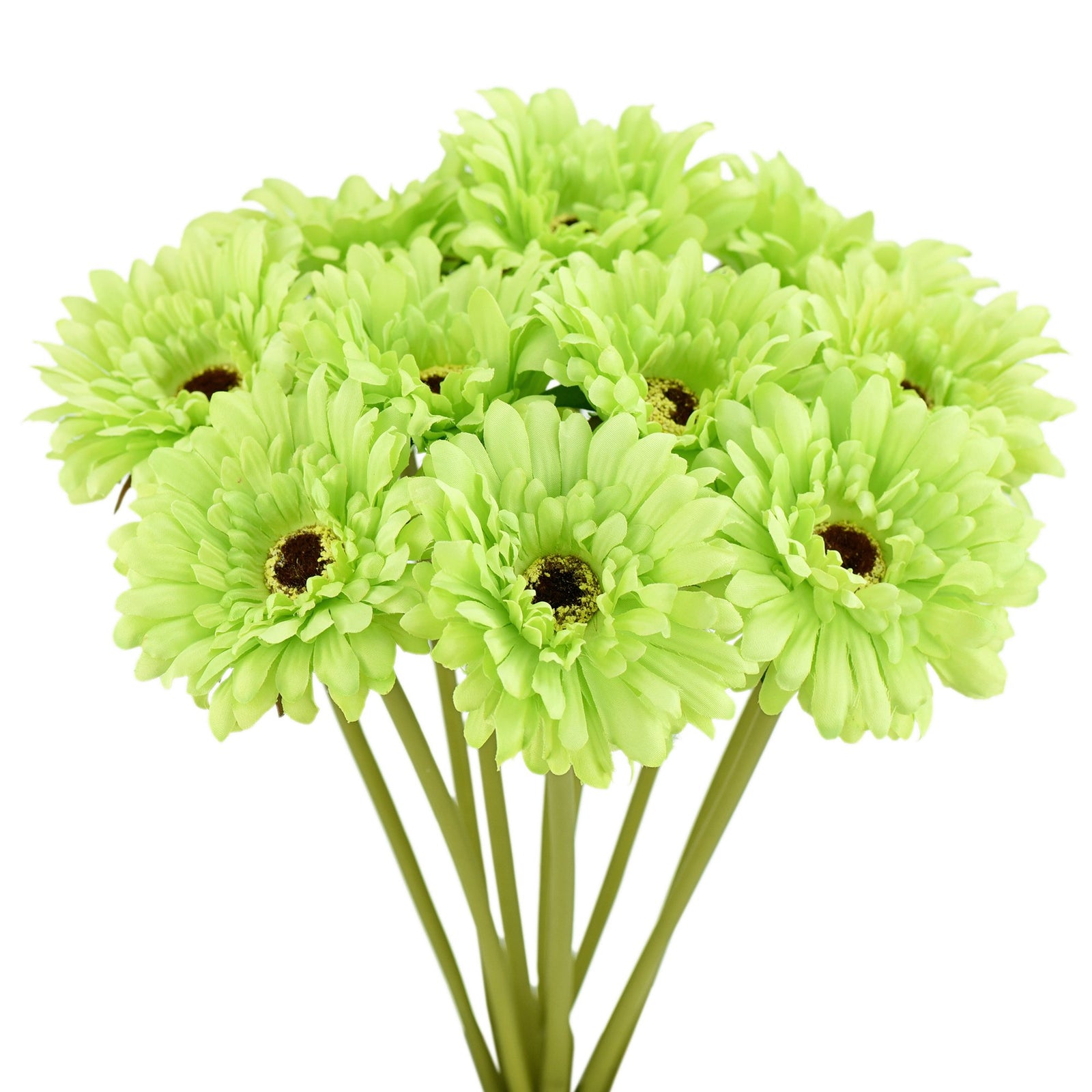 Green silk gerbera flower stems from the HJ0959 color option shown in a product view.
